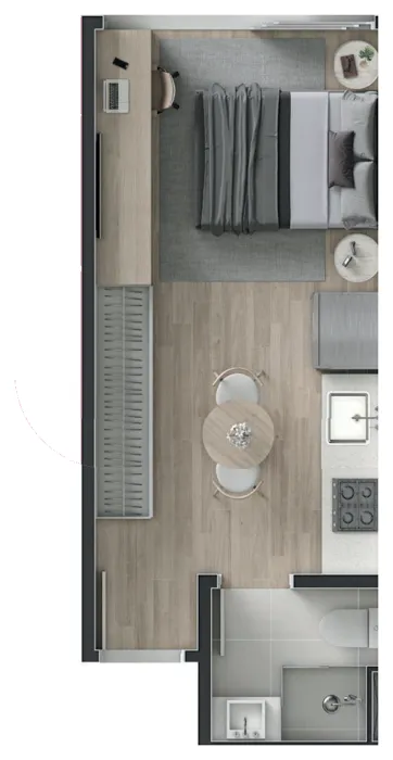 Gran Malltech – Studio Tipologia 1 · sem varanda