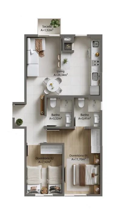Visio Home – Tipologia 1 · Suíte